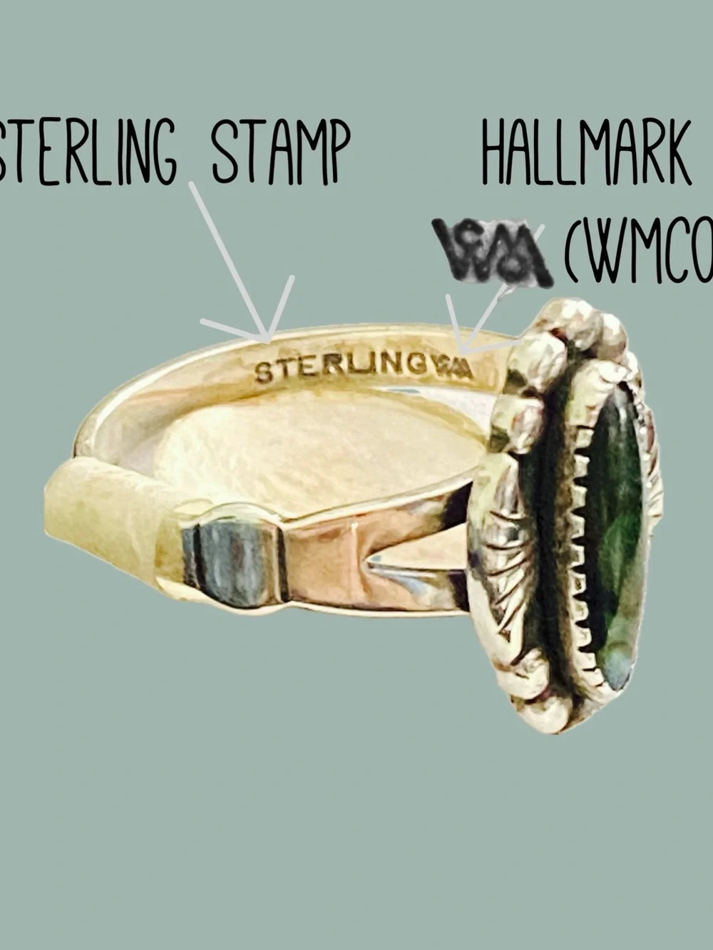Vintage WMCO Wheeler Sterling Silver Paua Abalone Shell Navajo Style